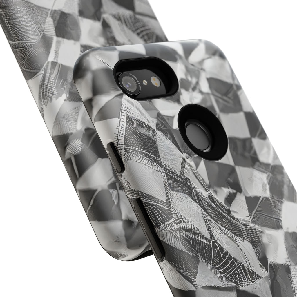 Abstract Checker Print Tough Phone Case