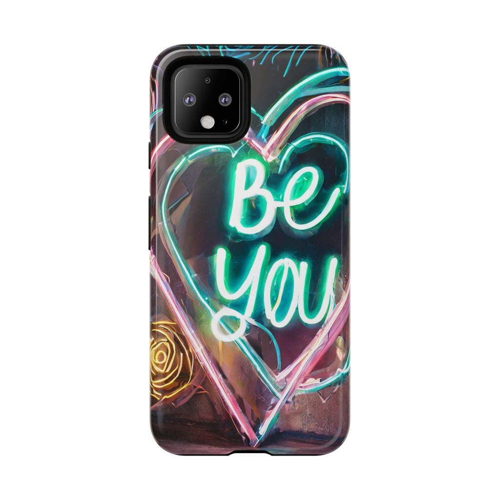 Be You Colorful Neon Heart Tough Phone Case