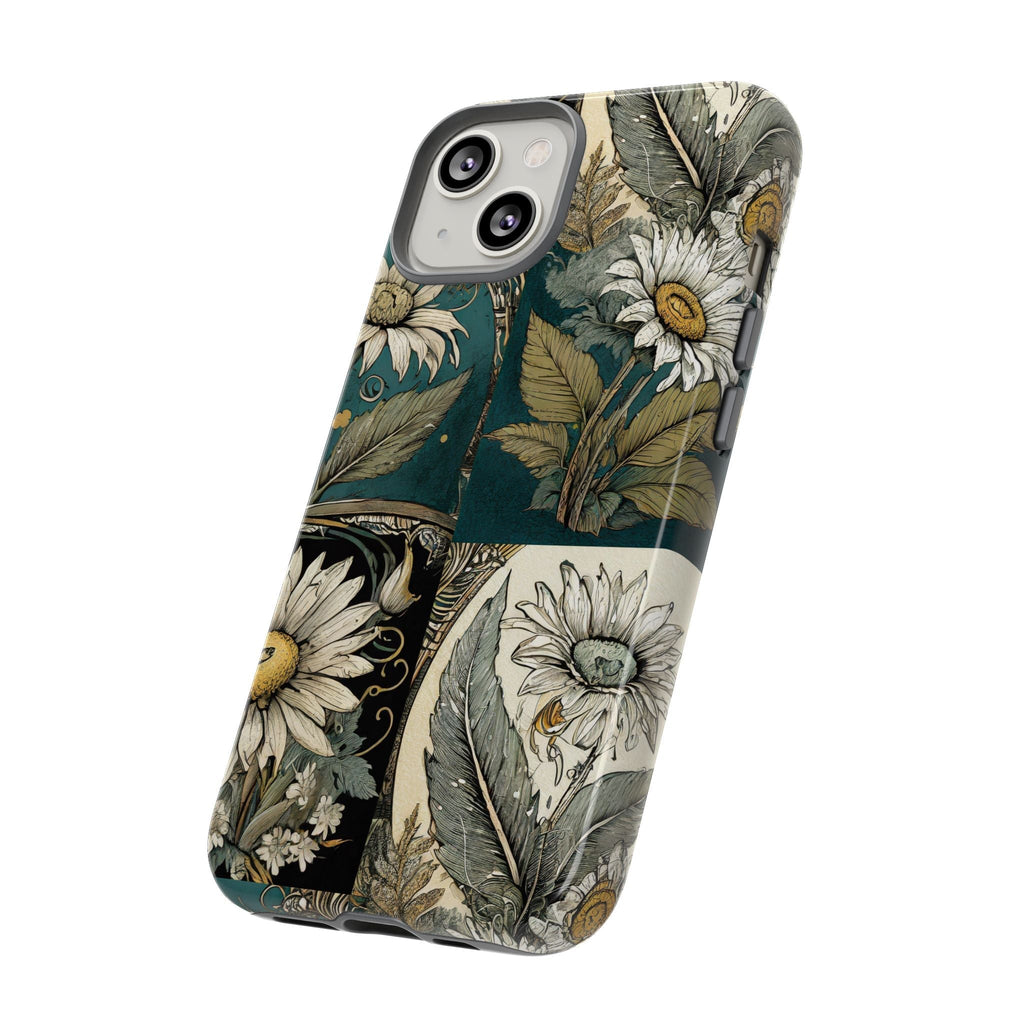 Abstract Teal Daisy Tough Phone Case