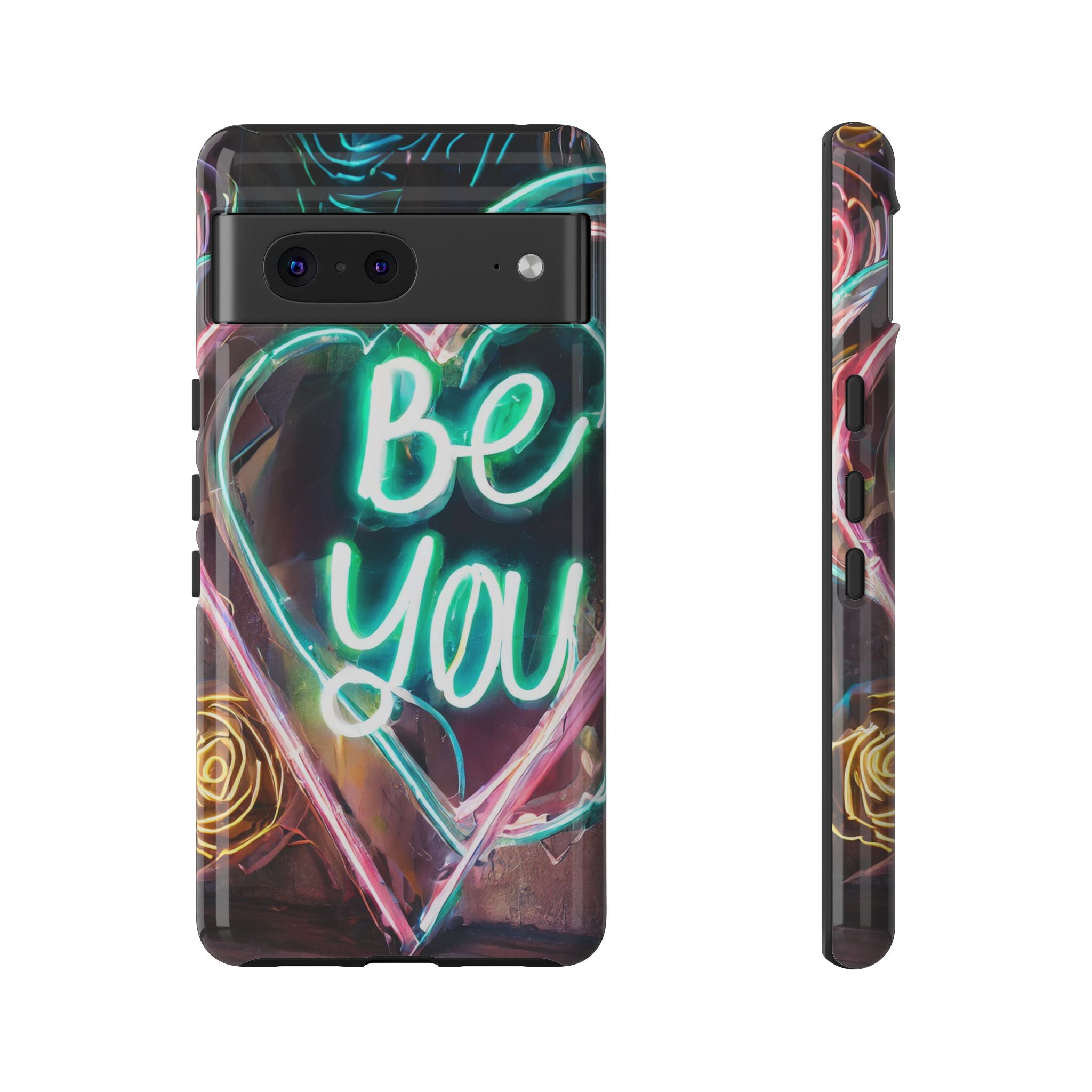 Be You Colorful Neon Heart Tough Phone Case