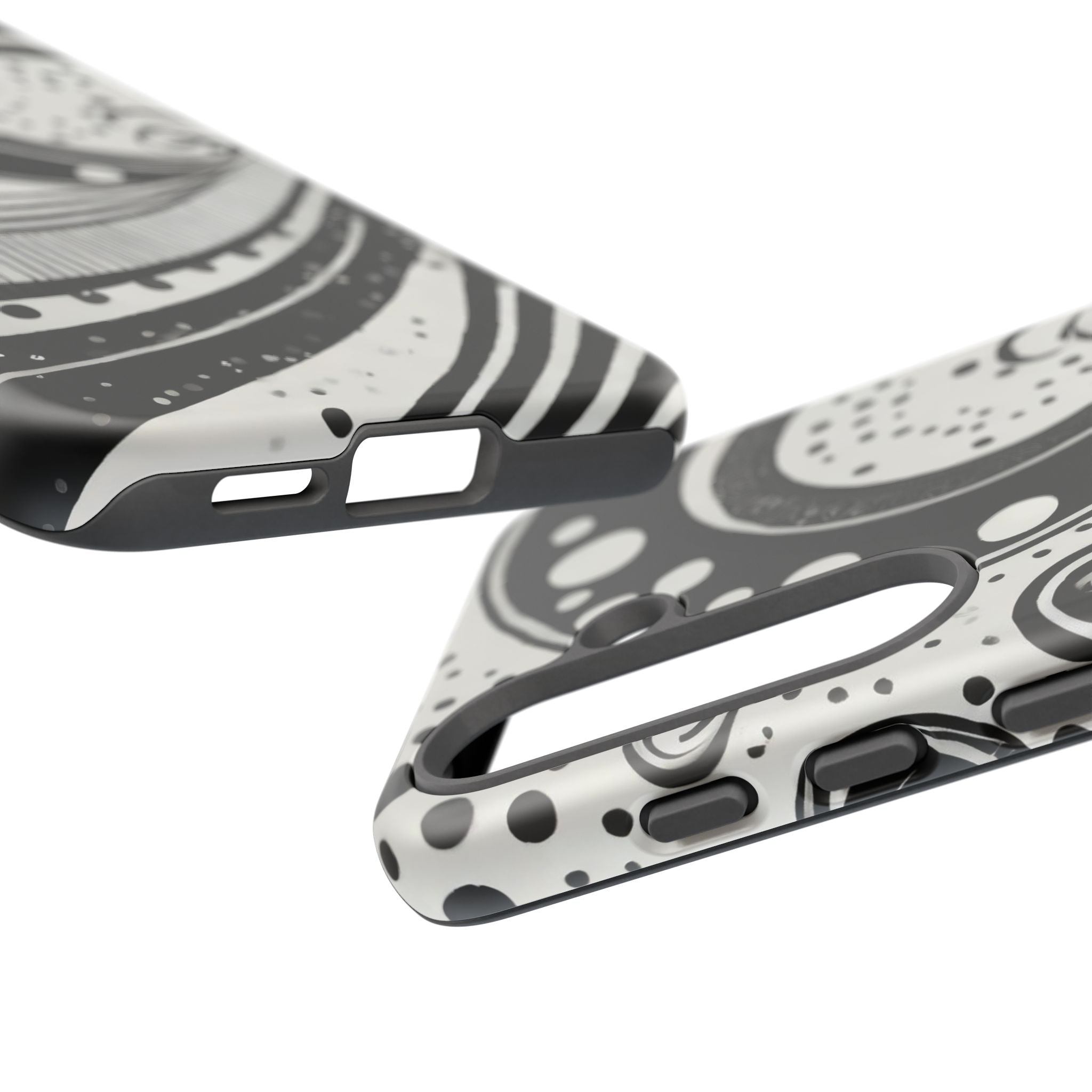 Artistic Black & White Swirl Tough Phone Case