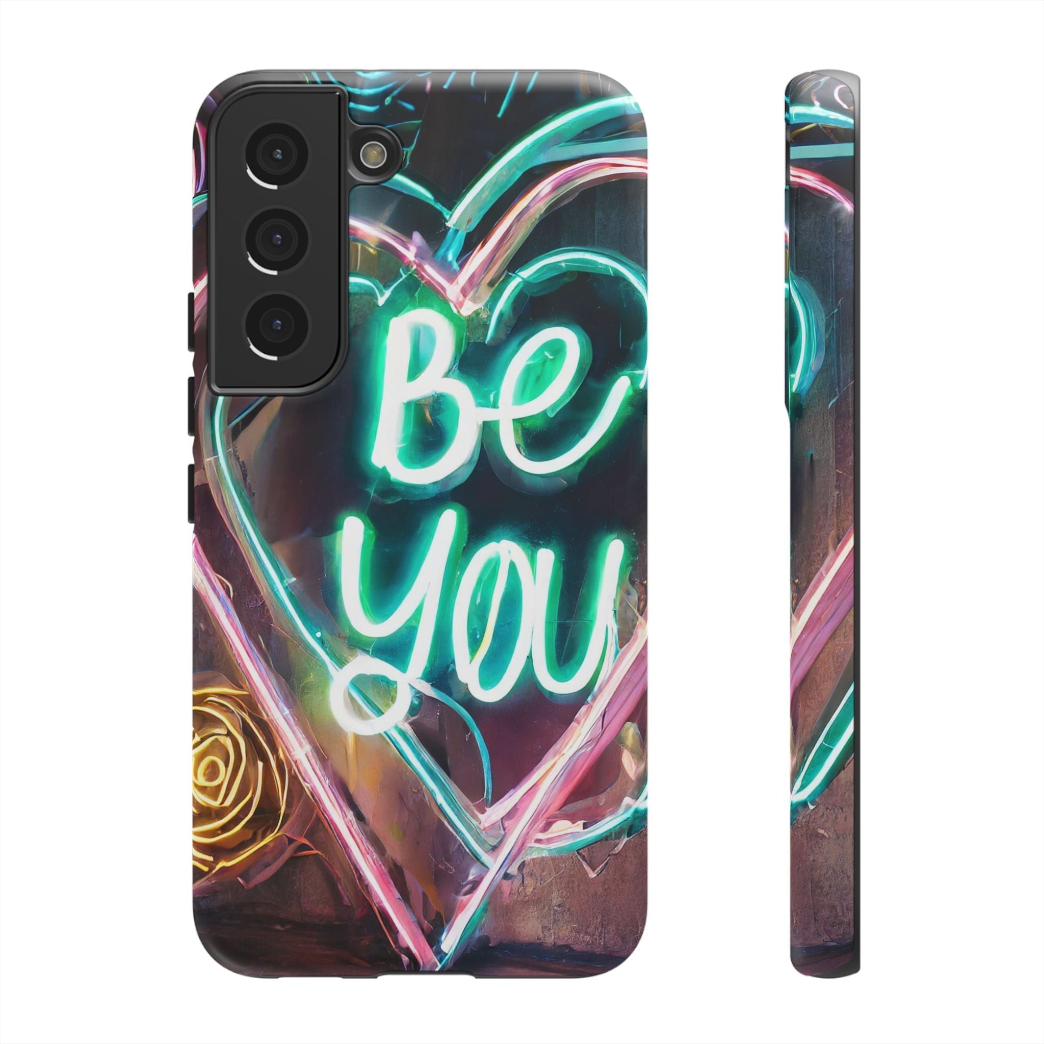Be You Colorful Neon Heart Tough Phone Case