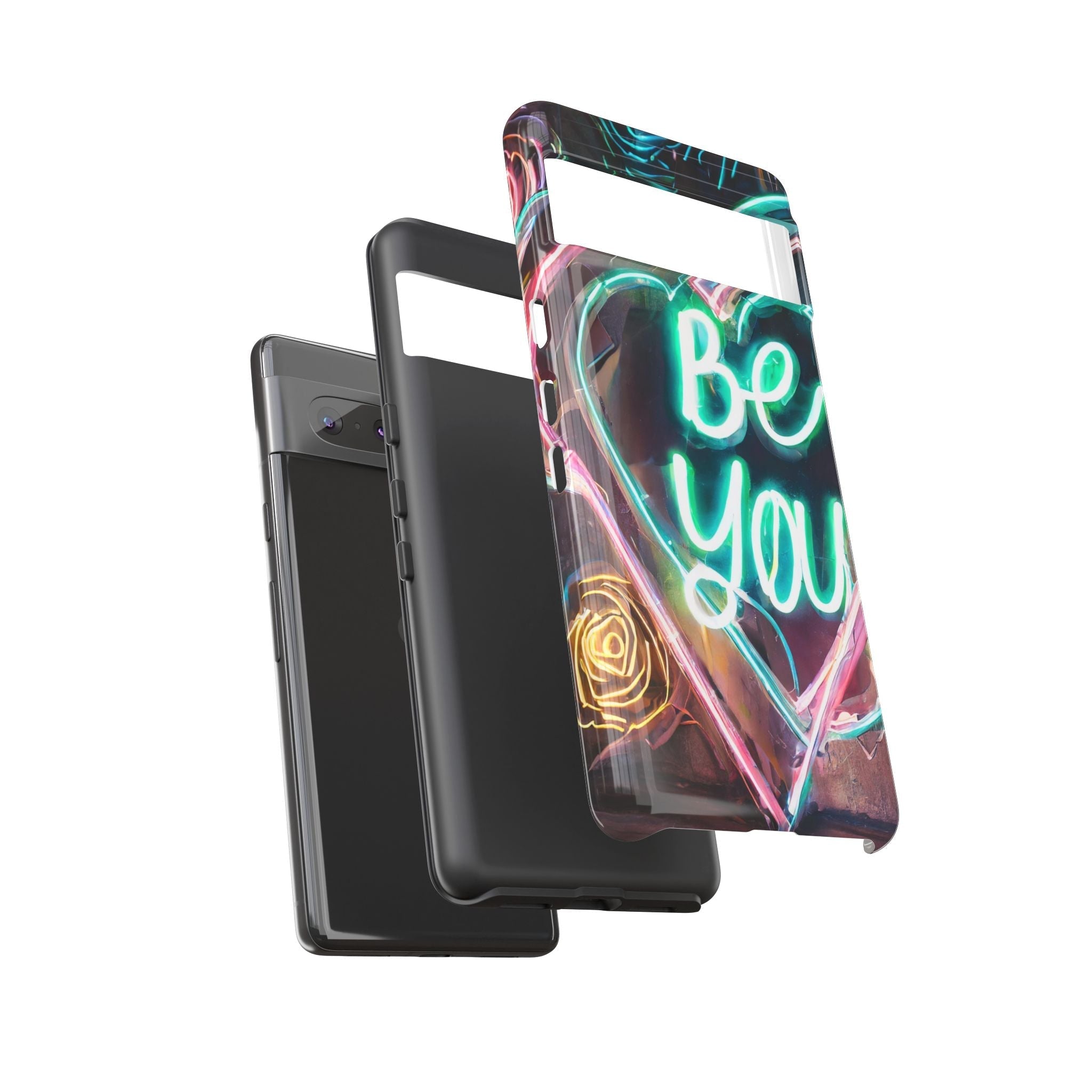 Be You Colorful Neon Heart Tough Phone Case