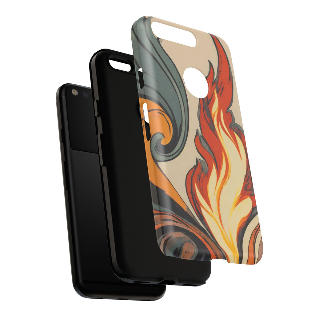 Artistic Flames Abstract Tough Phone Case