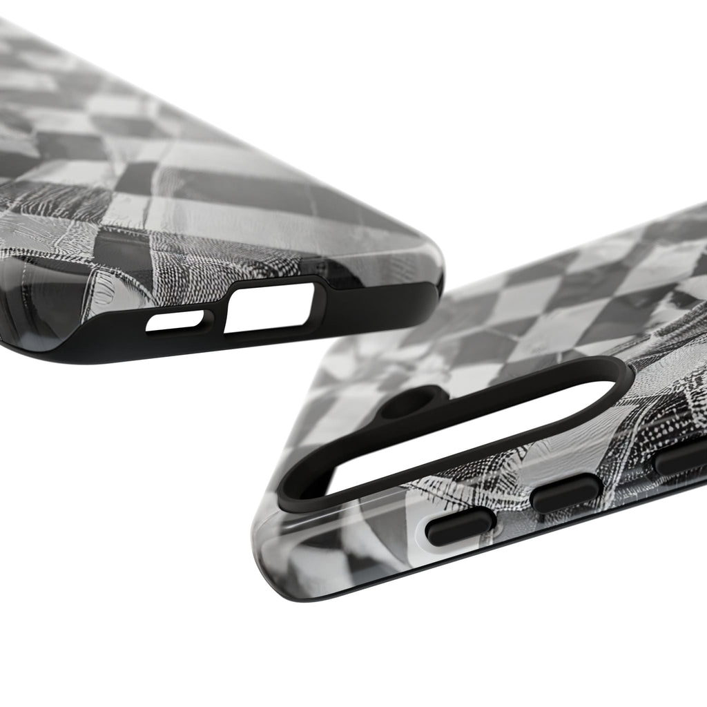 Abstract Checker Print Tough Phone Case