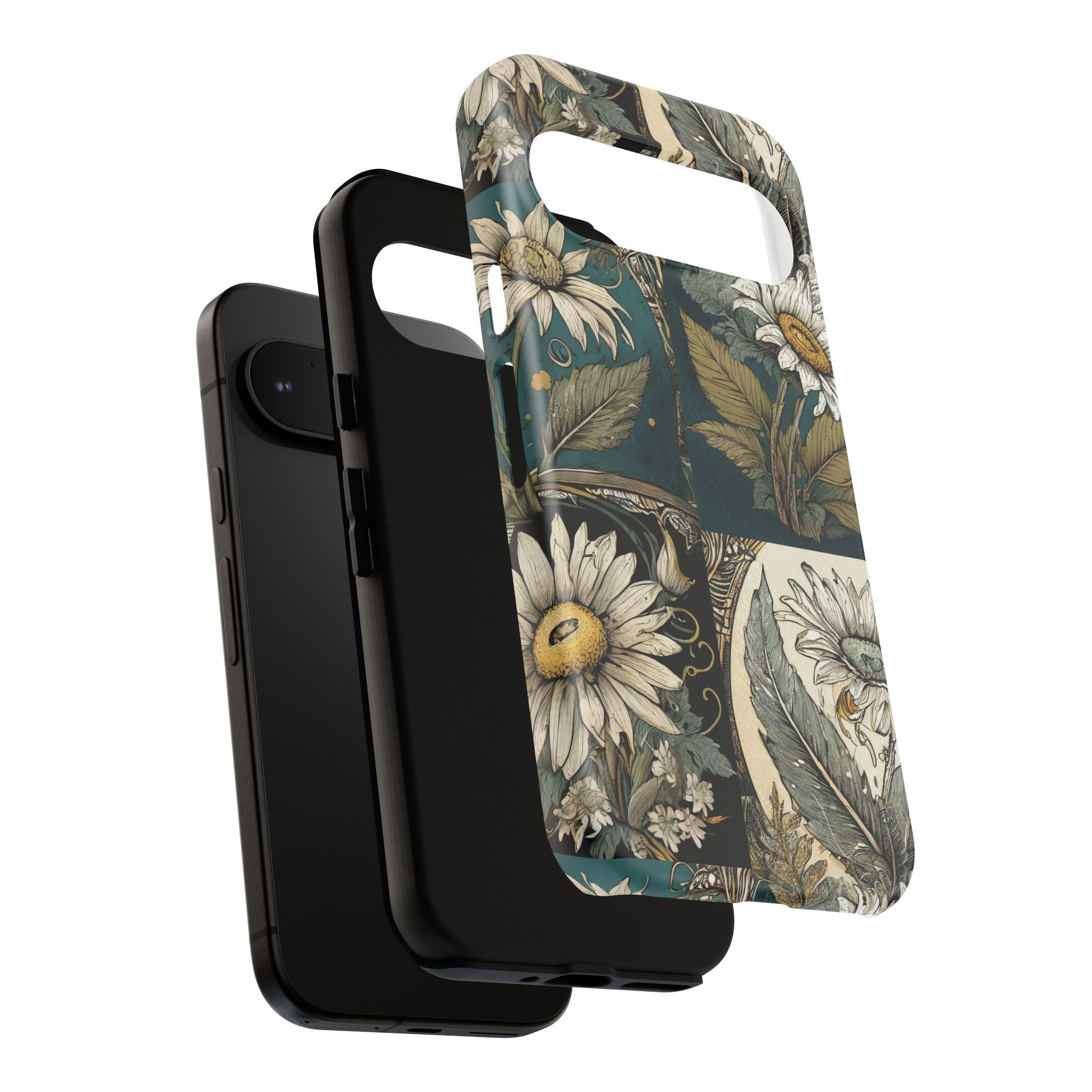 Abstract Teal Daisy Tough Phone Case