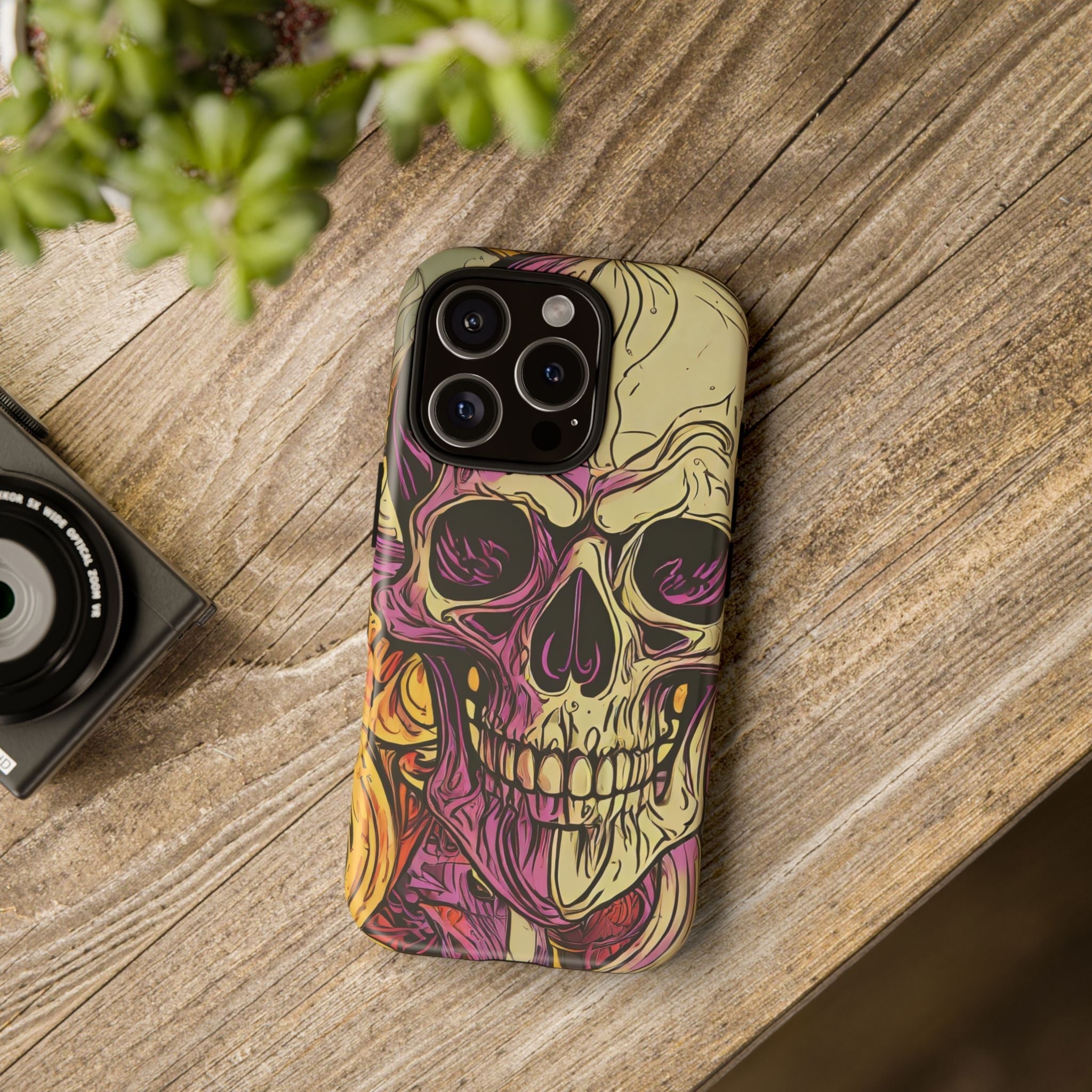 Abstract Purple Skull Tough Phone Case