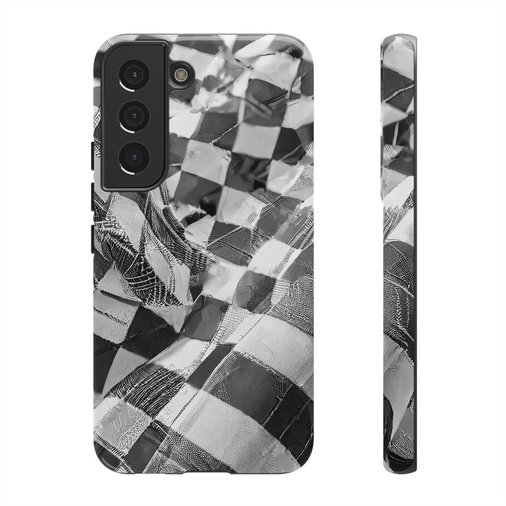 Abstract Checker Print Tough Phone Case