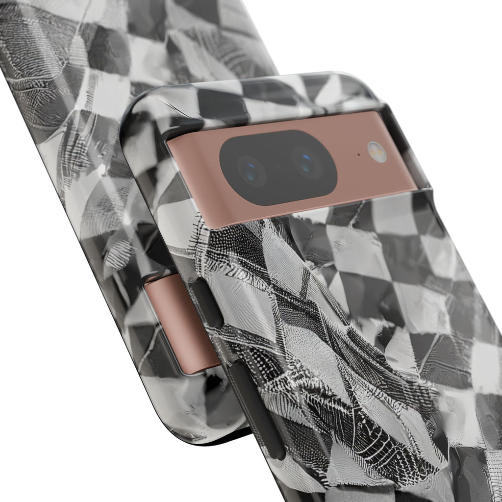 Abstract Checker Print Tough Phone Case