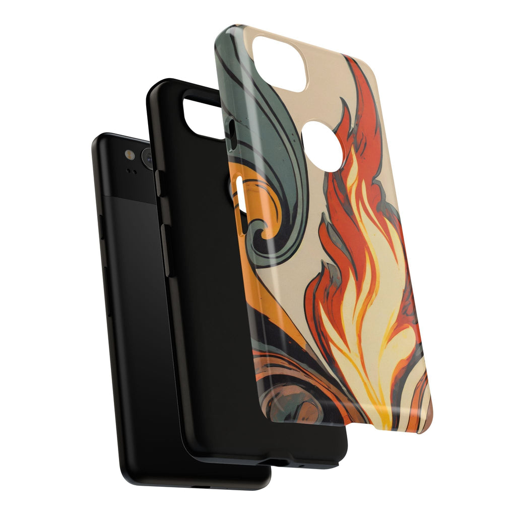 Artistic Flames Abstract Tough Phone Case