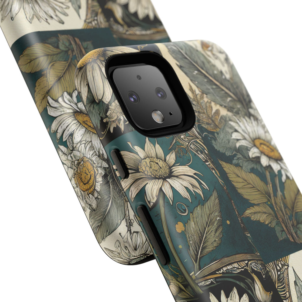 Abstract Teal Daisy Tough Phone Case