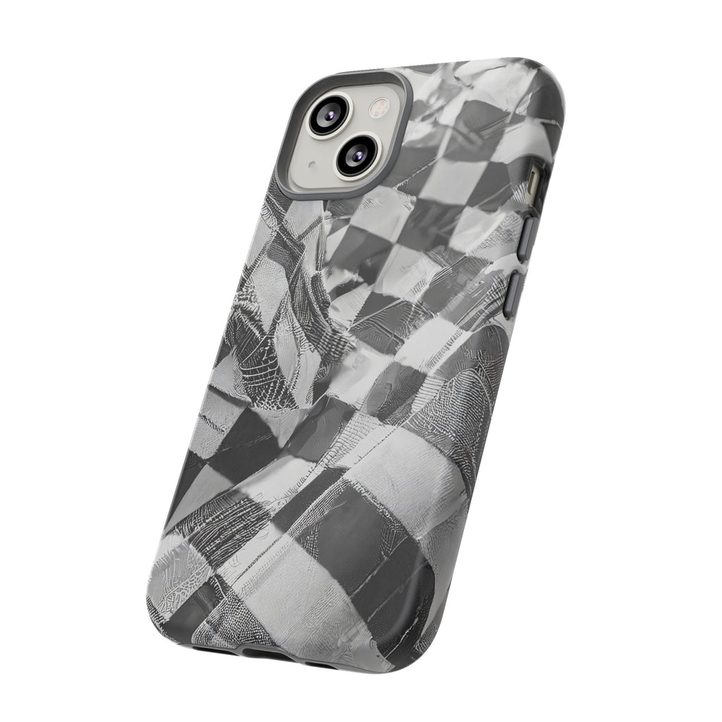 Abstract Checker Print Tough Phone Case