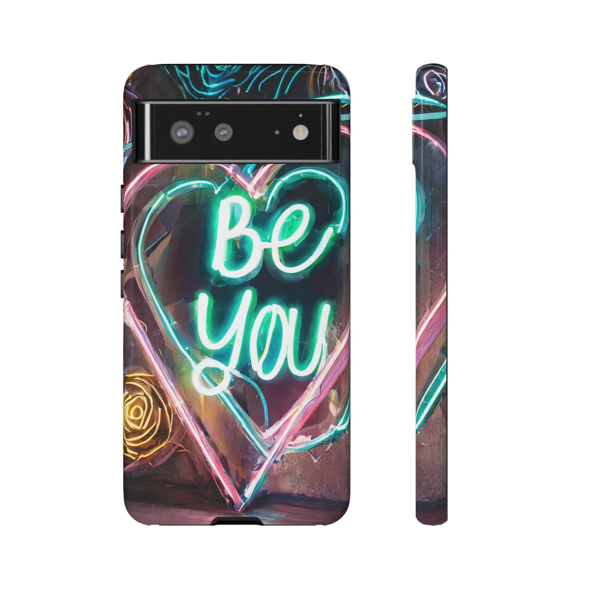 Be You Colorful Neon Heart Tough Phone Case