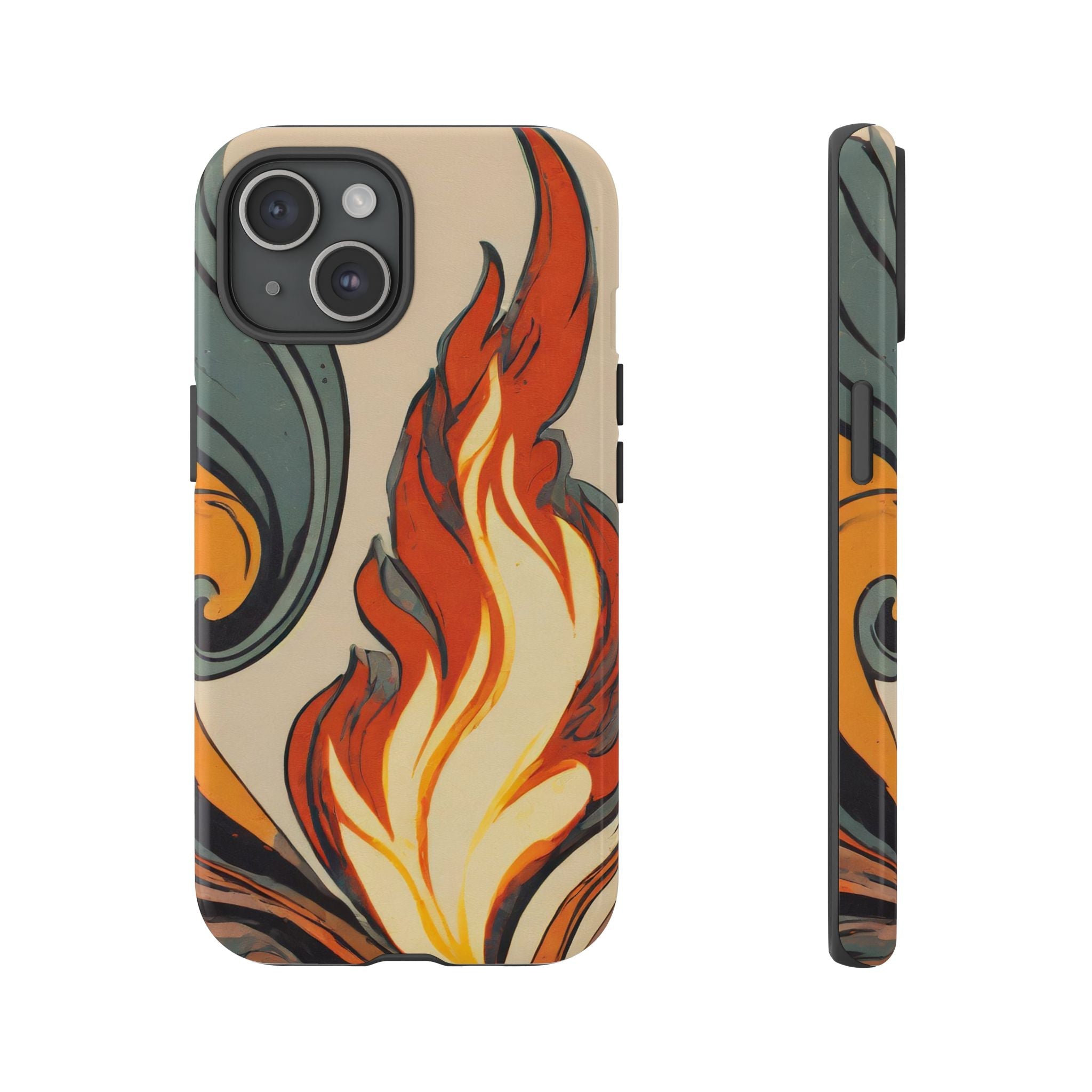 Artistic Flames Abstract Tough Phone Case
