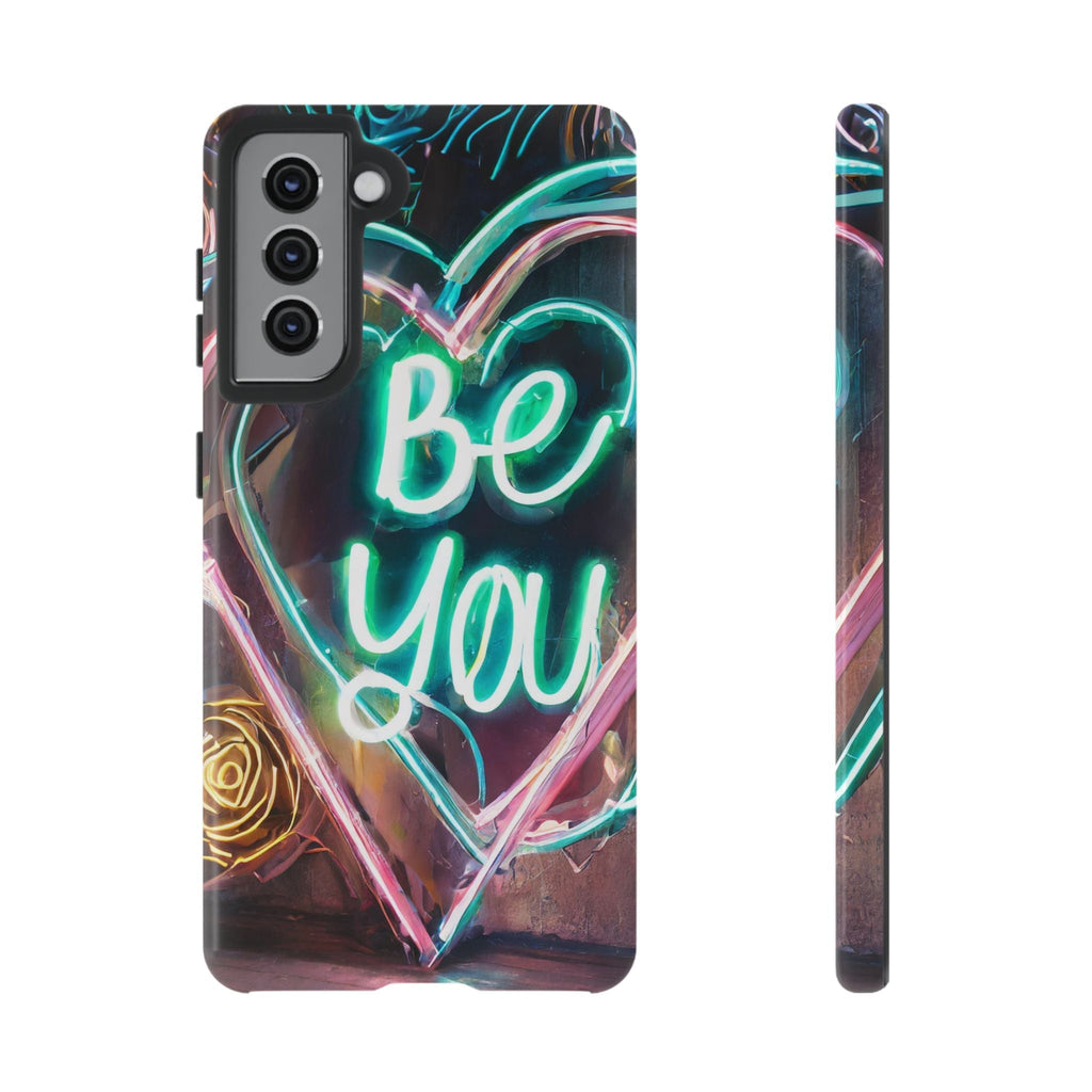 Be You Colorful Neon Heart Tough Phone Case