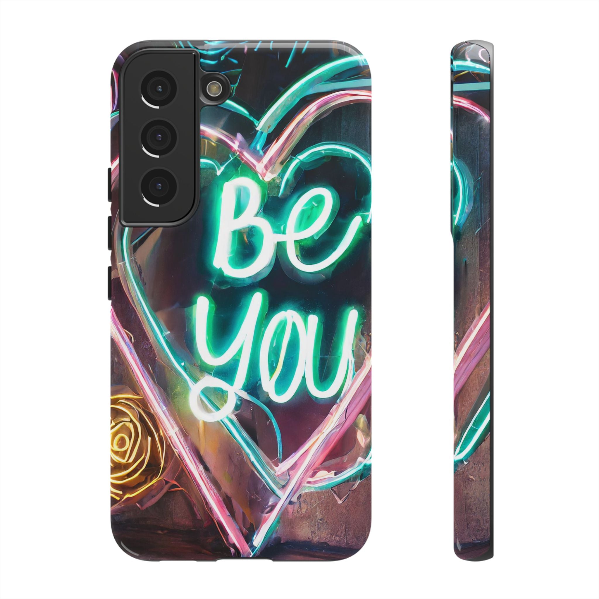 Be You Colorful Neon Heart Tough Phone Case