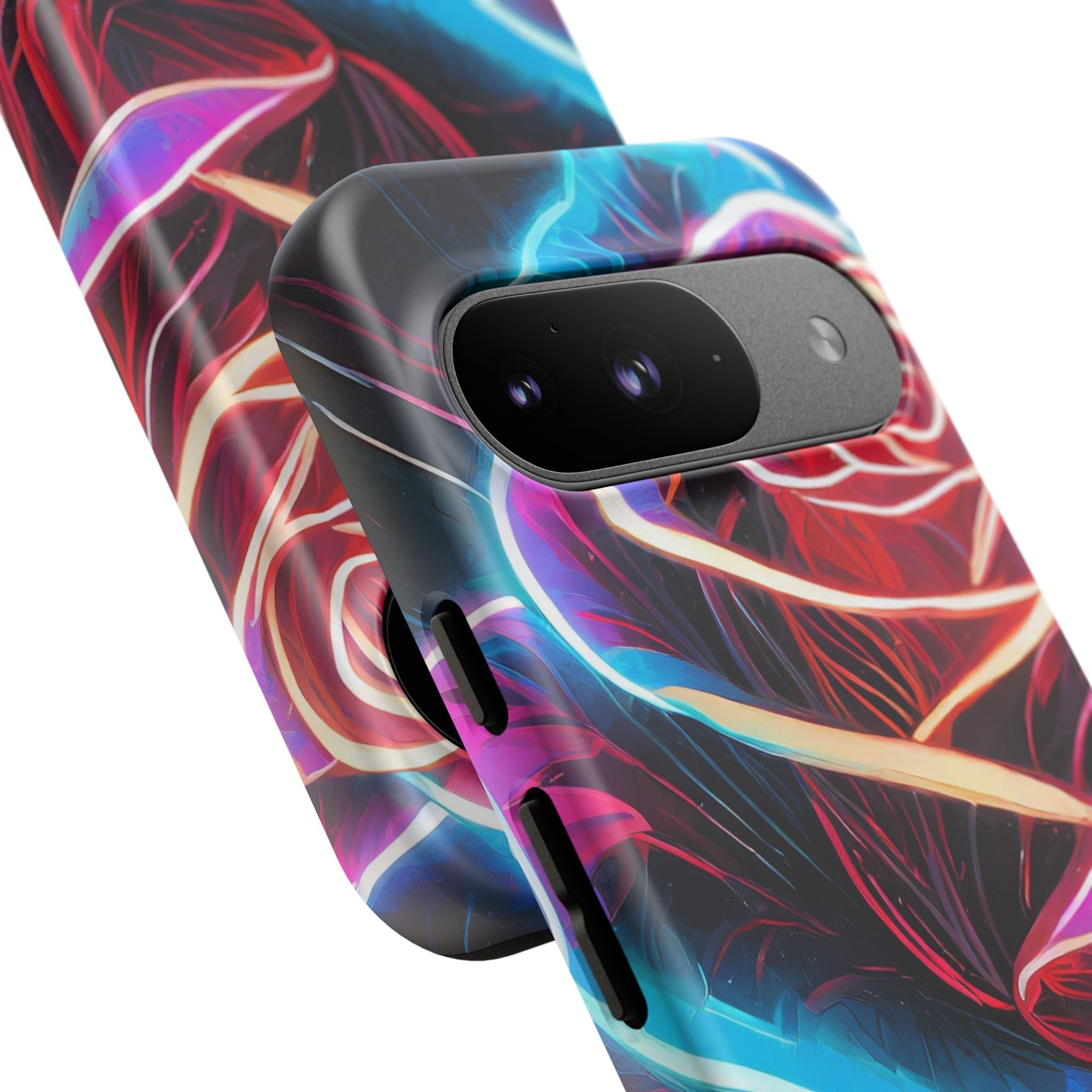 Artistic Neon Rose Tough Phone Case