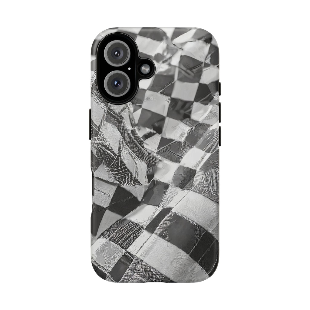 Abstract Checker Print Tough Phone Case