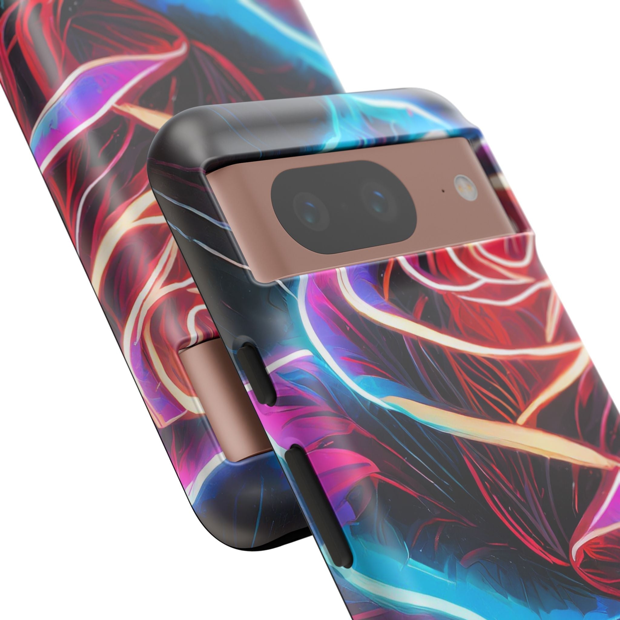 Artistic Neon Rose Tough Phone Case