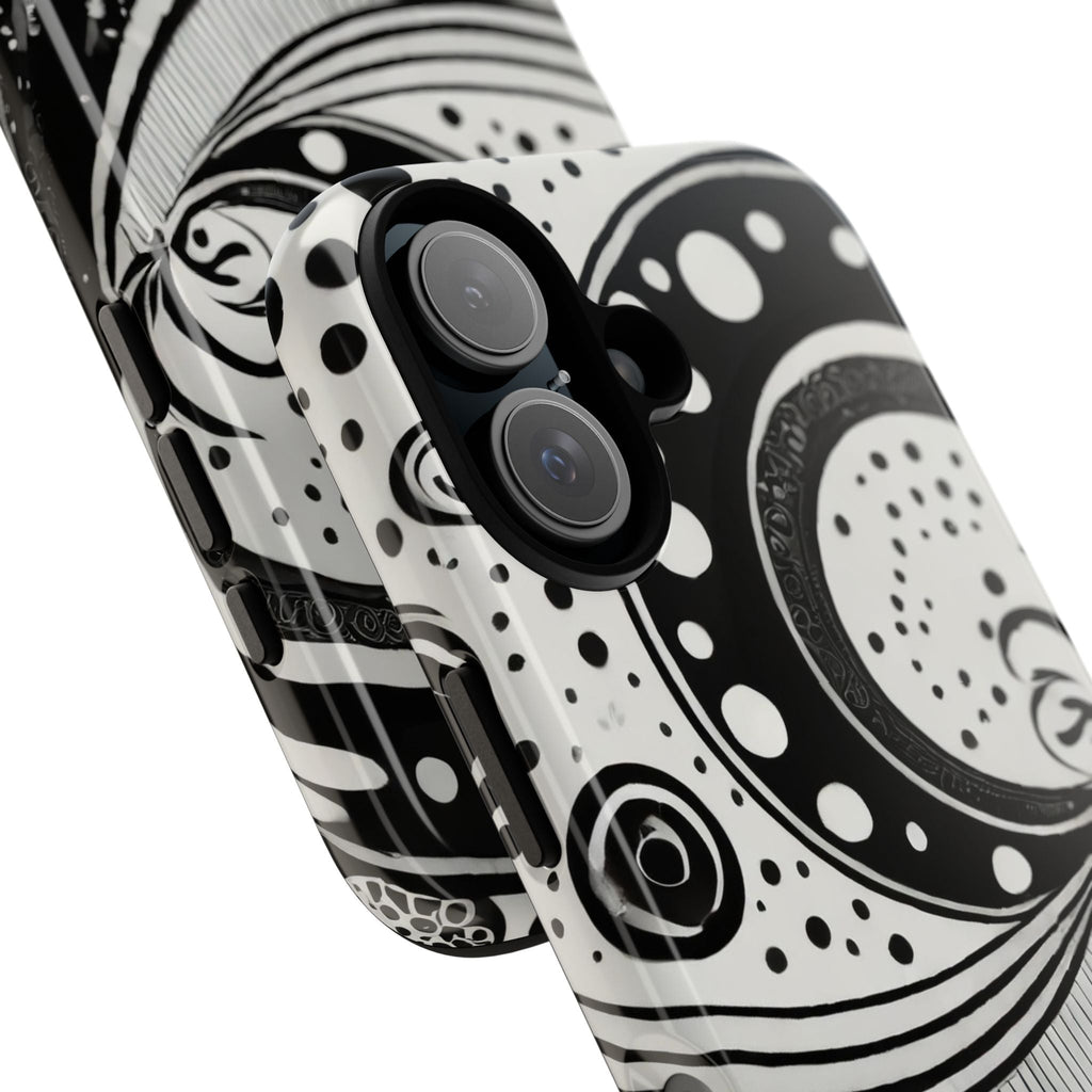 Artistic Black & White Swirl Tough Phone Case