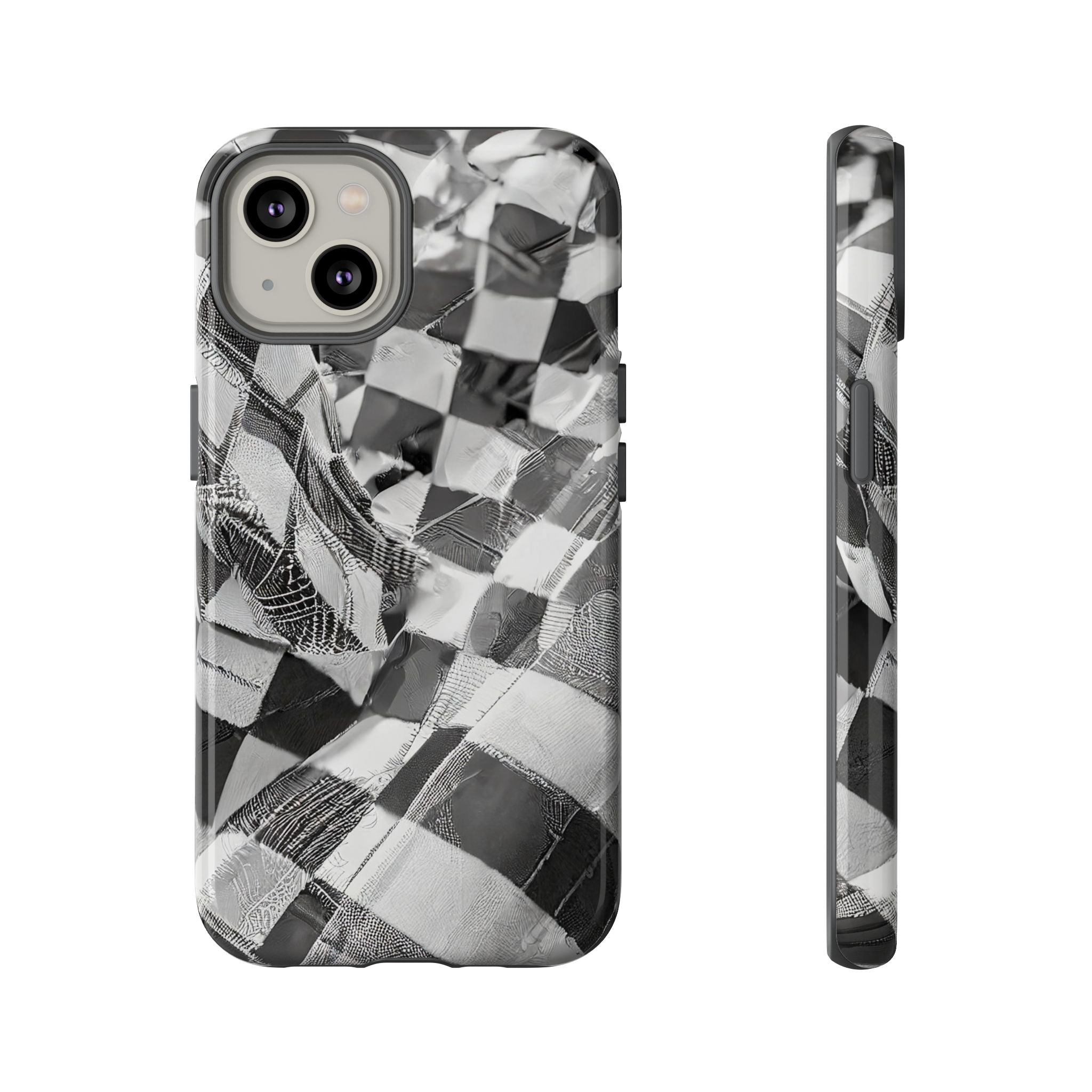 Abstract Checker Print Tough Phone Case