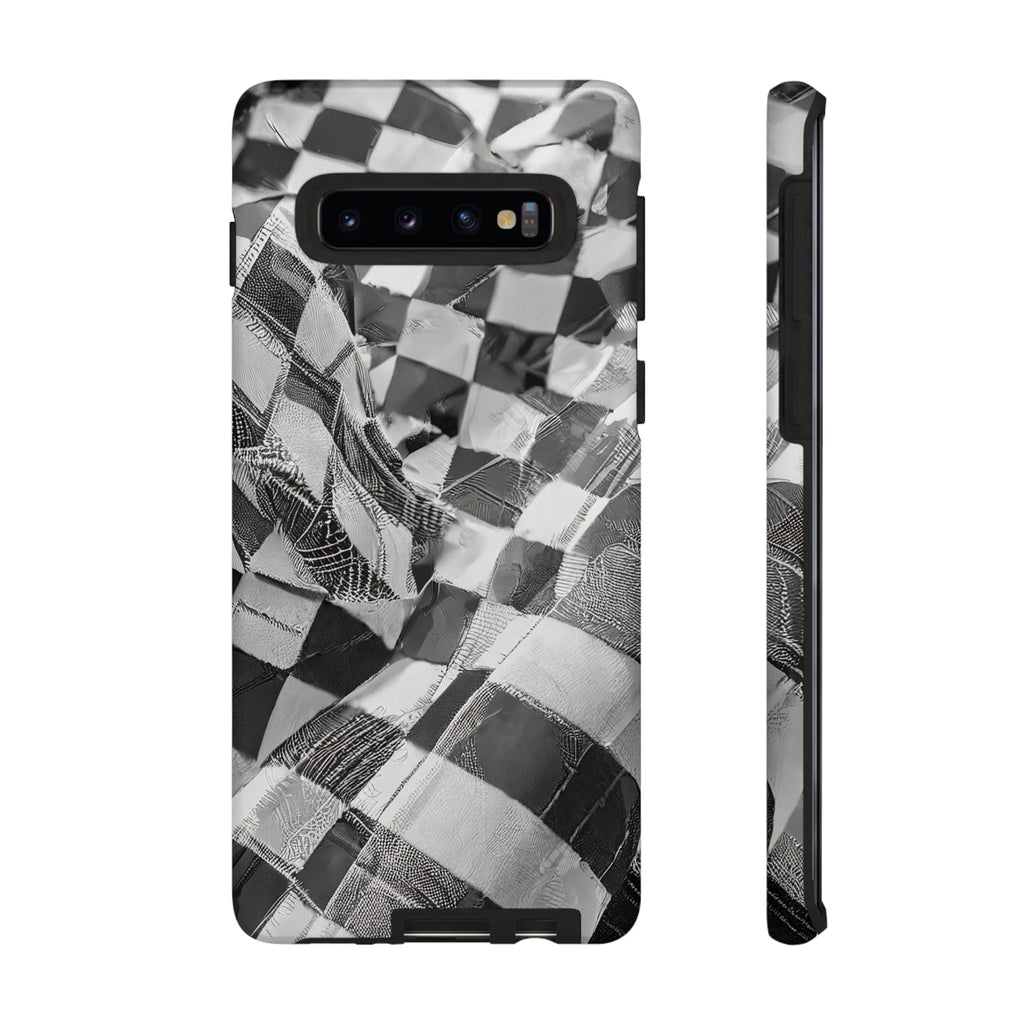 Abstract Checker Print Tough Phone Case