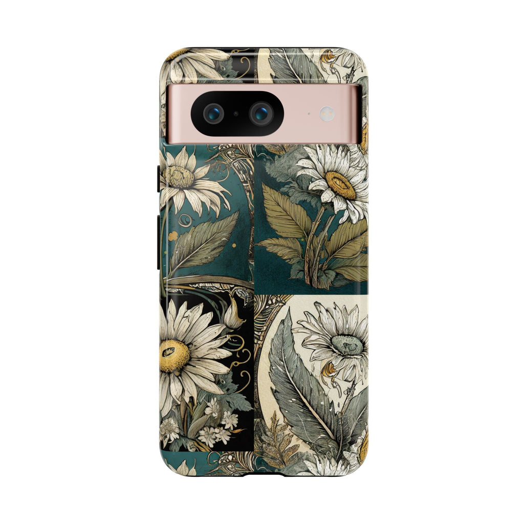 Abstract Teal Daisy Tough Phone Case
