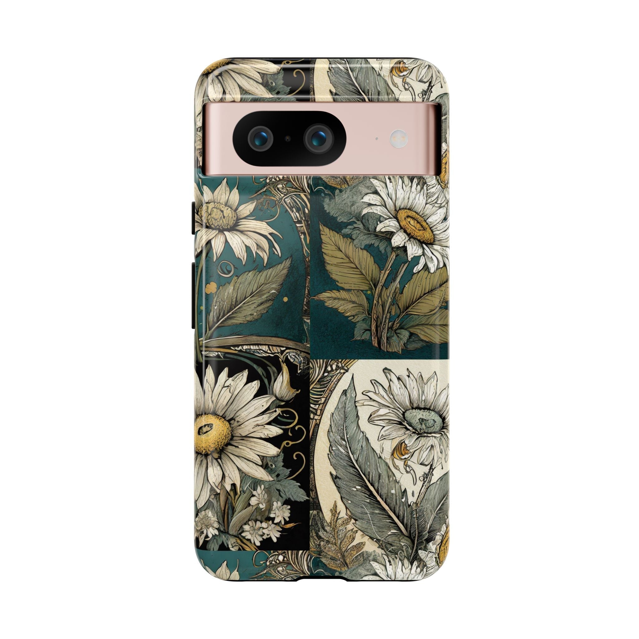 Abstract Teal Daisy Tough Phone Case