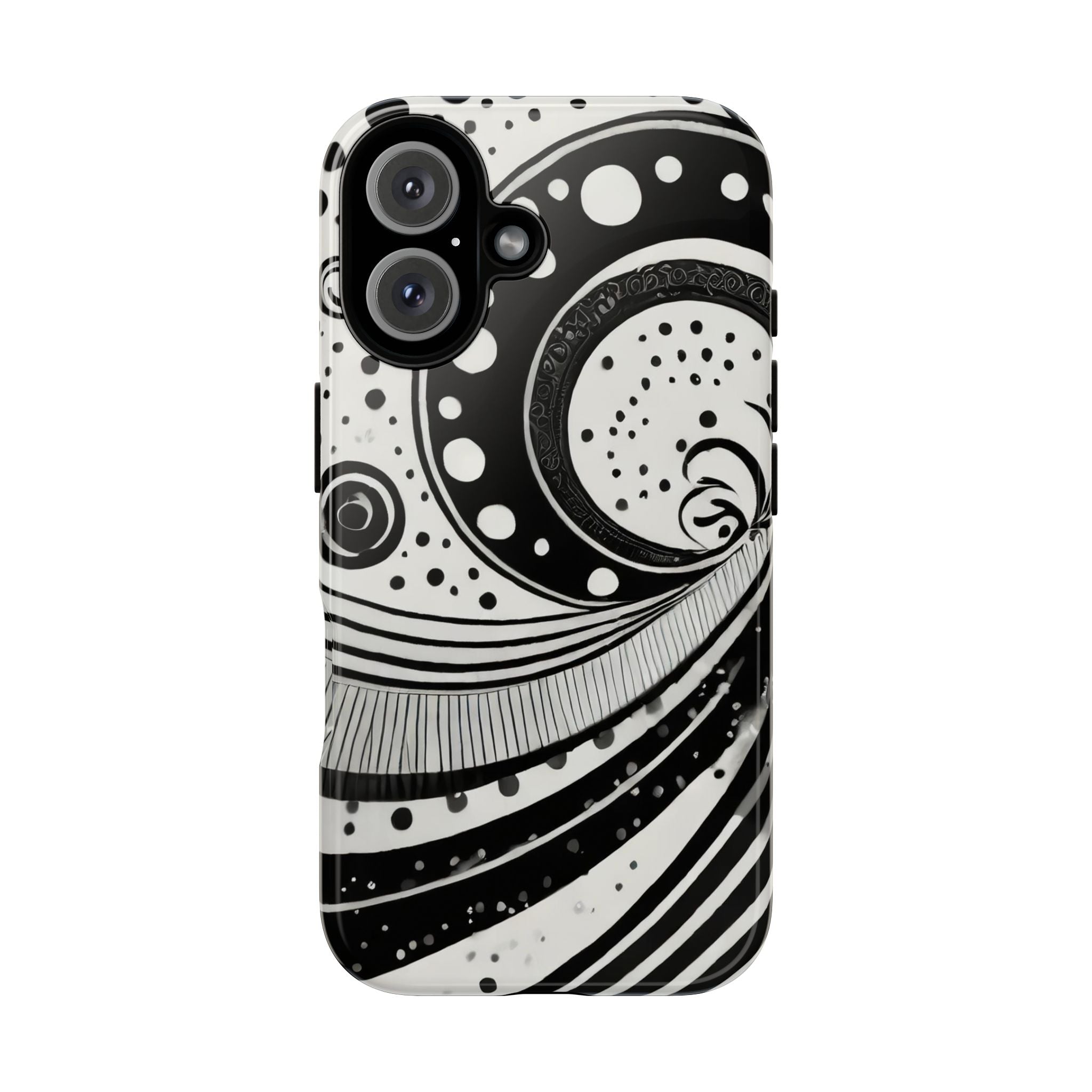 Artistic Black & White Swirl Tough Phone Case