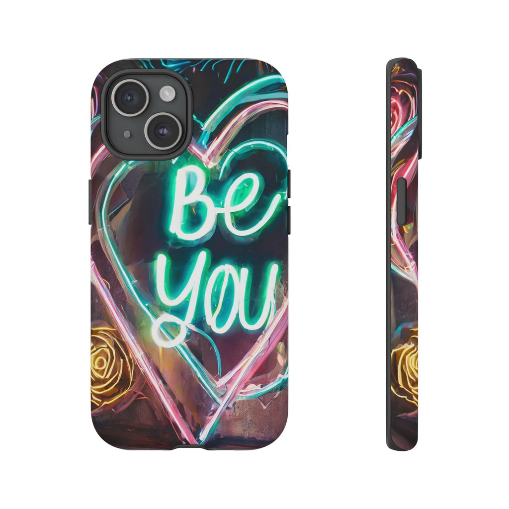 Be You Colorful Neon Heart Tough Phone Case