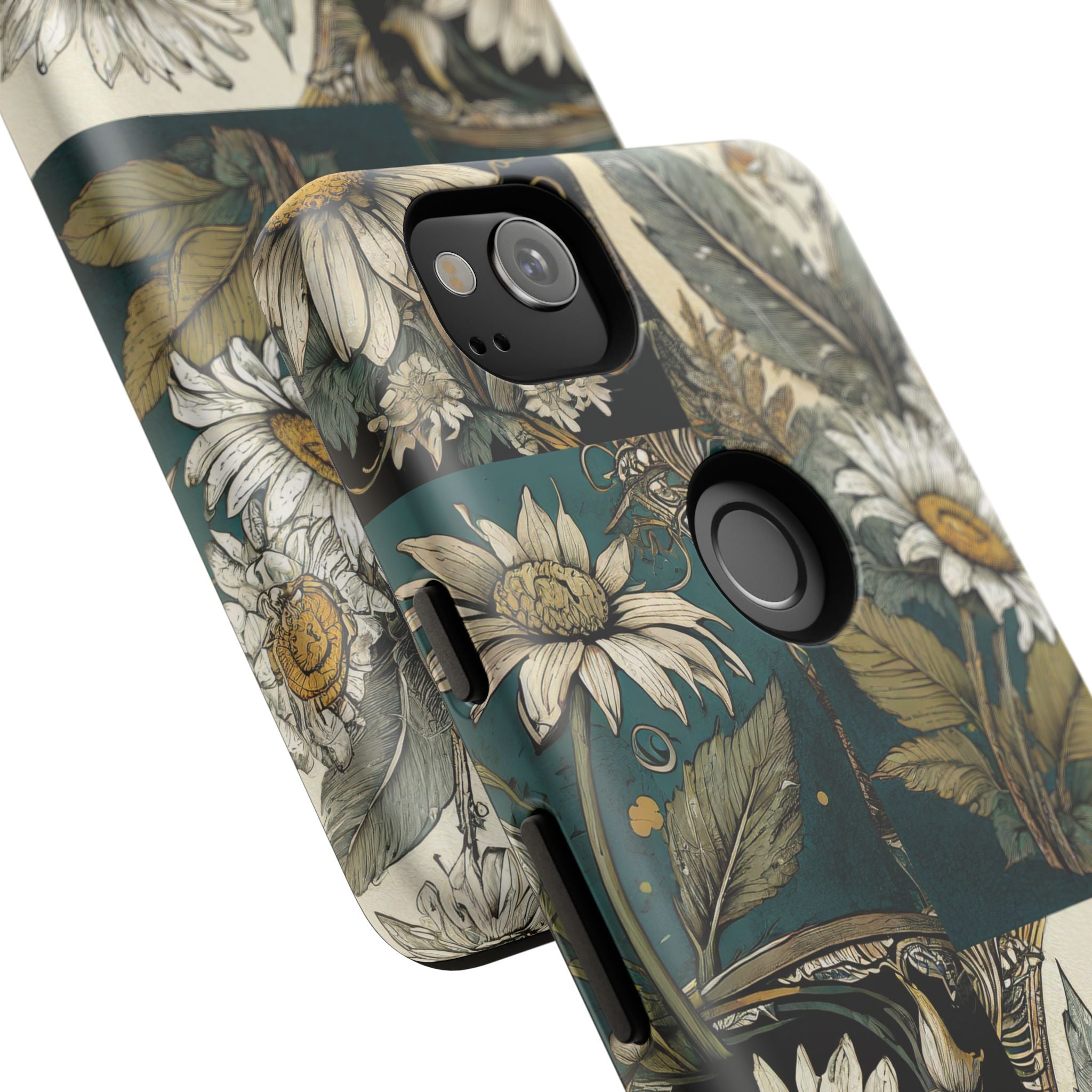 Abstract Teal Daisy Tough Phone Case