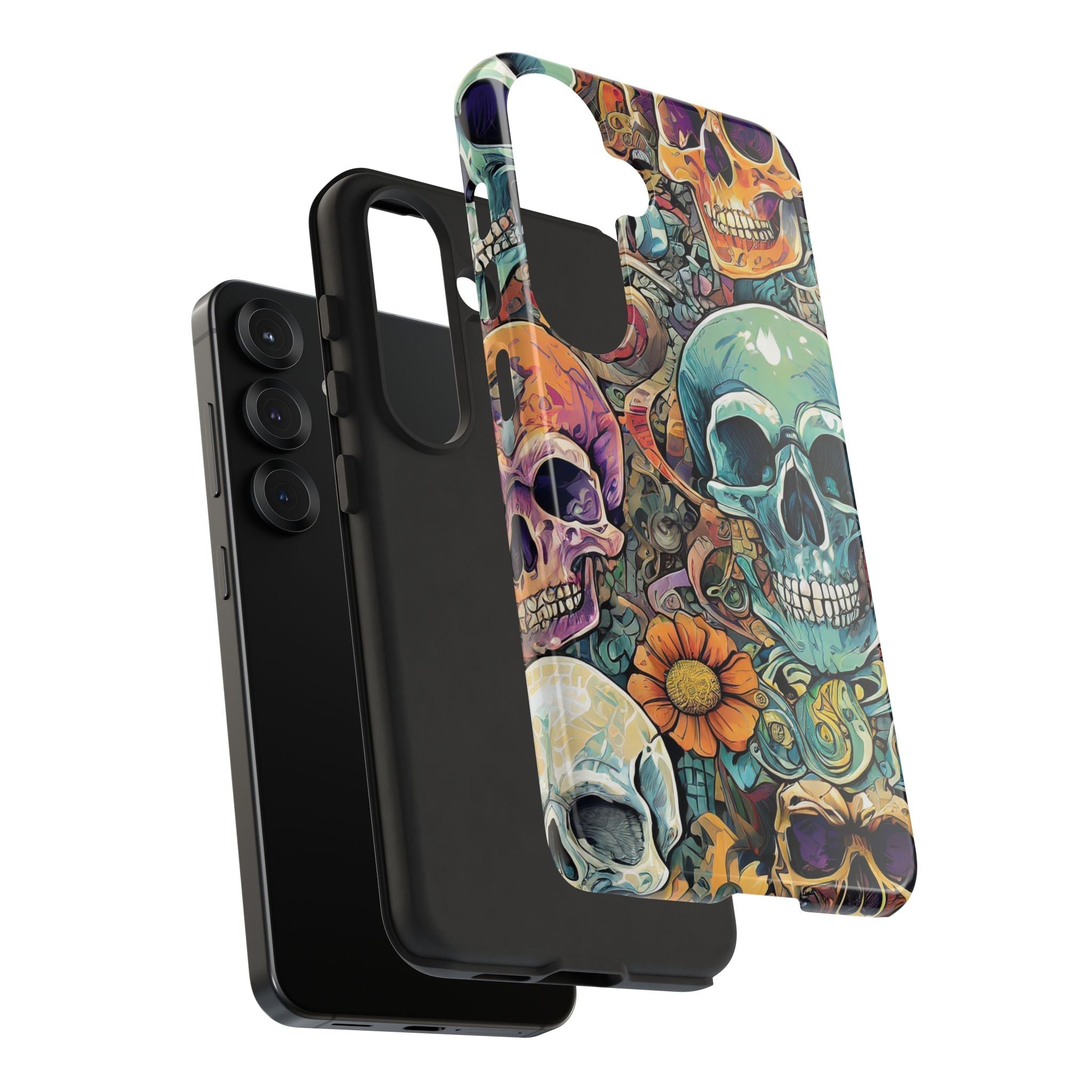 Artistic Skull Collage Tough Phone Case