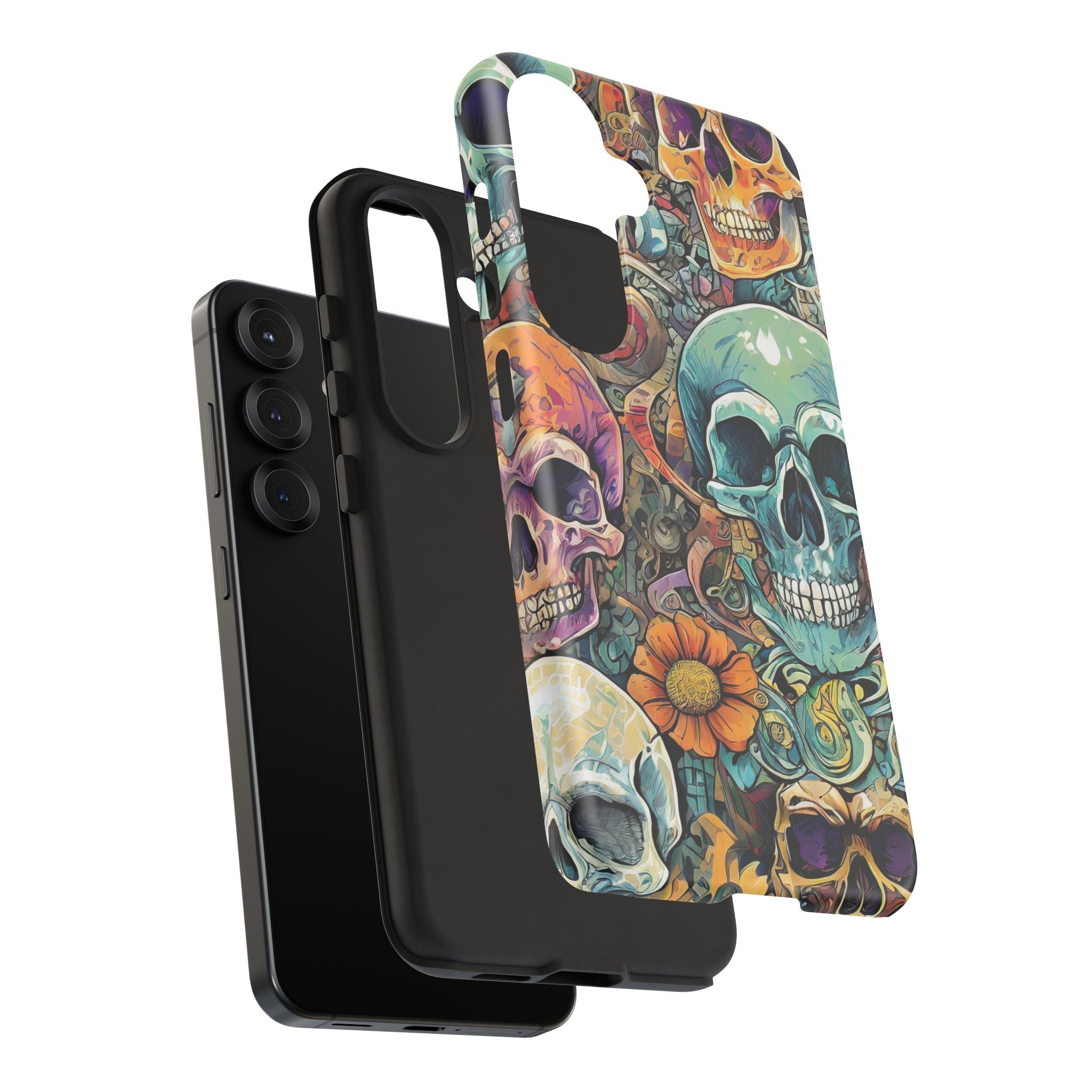 Artistic Skull Collage Tough Phone Case