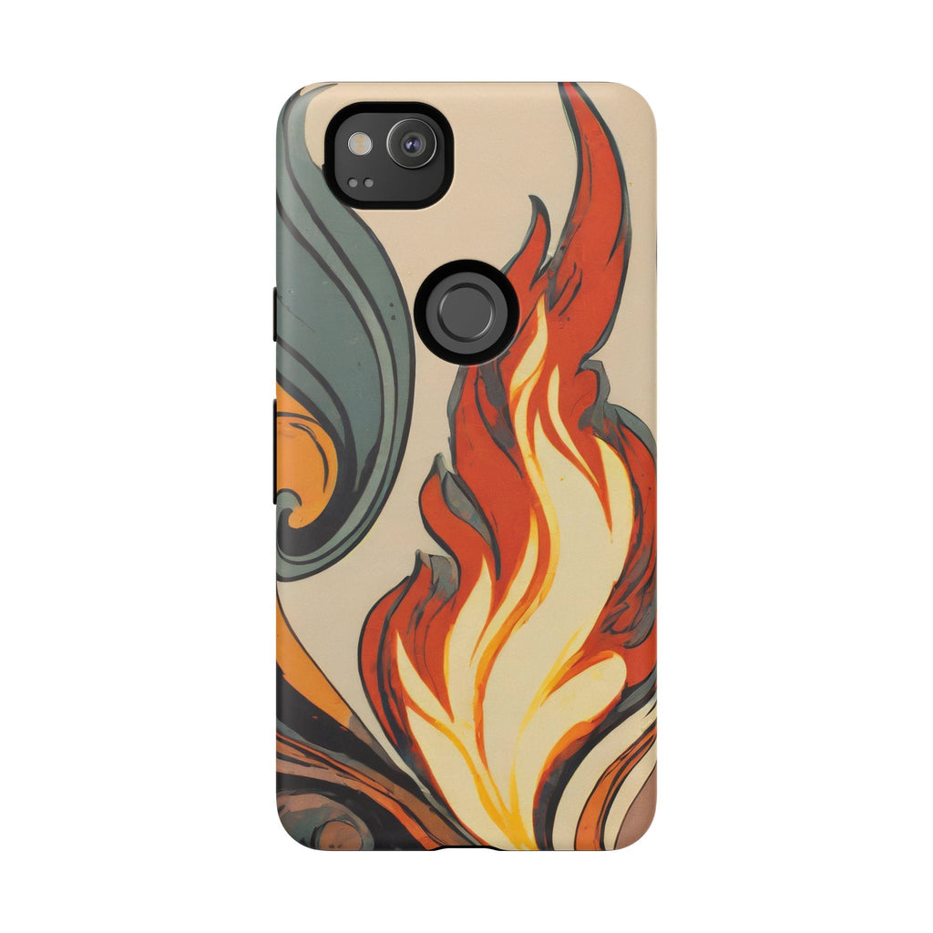 Artistic Flames Abstract Tough Phone Case
