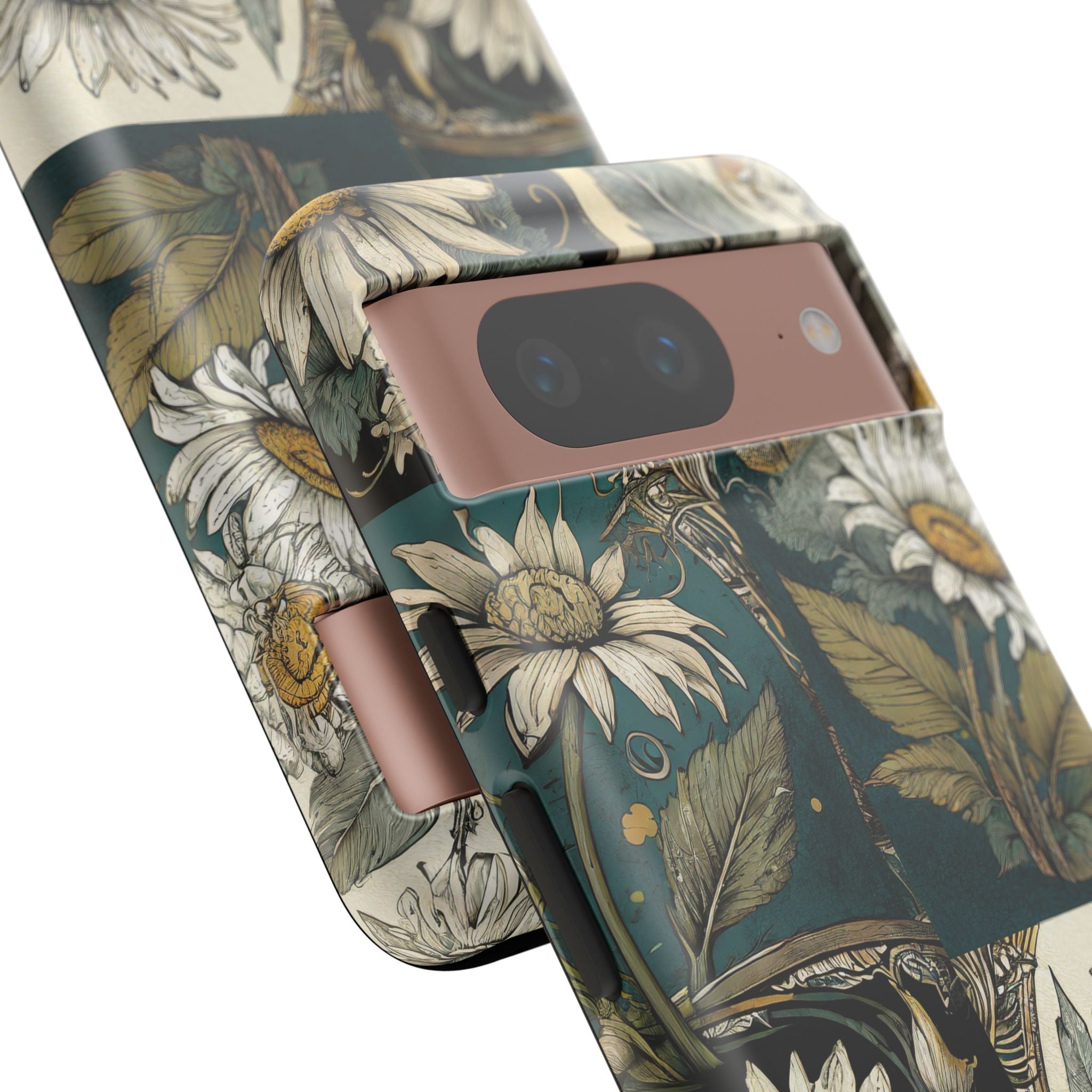 Abstract Teal Daisy Tough Phone Case