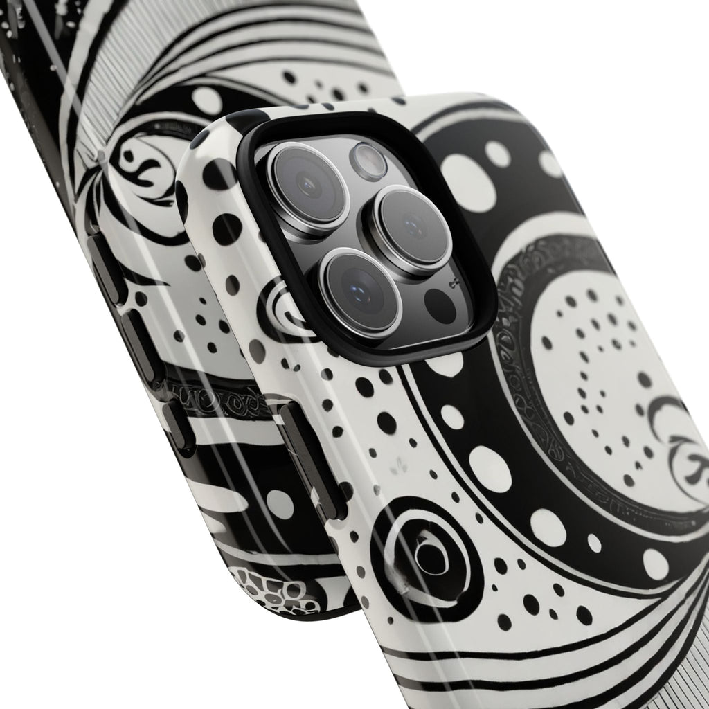 Artistic Black & White Swirl Tough Phone Case