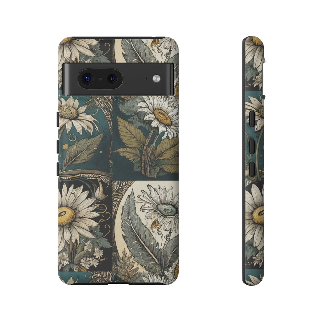 Abstract Teal Daisy Tough Phone Case