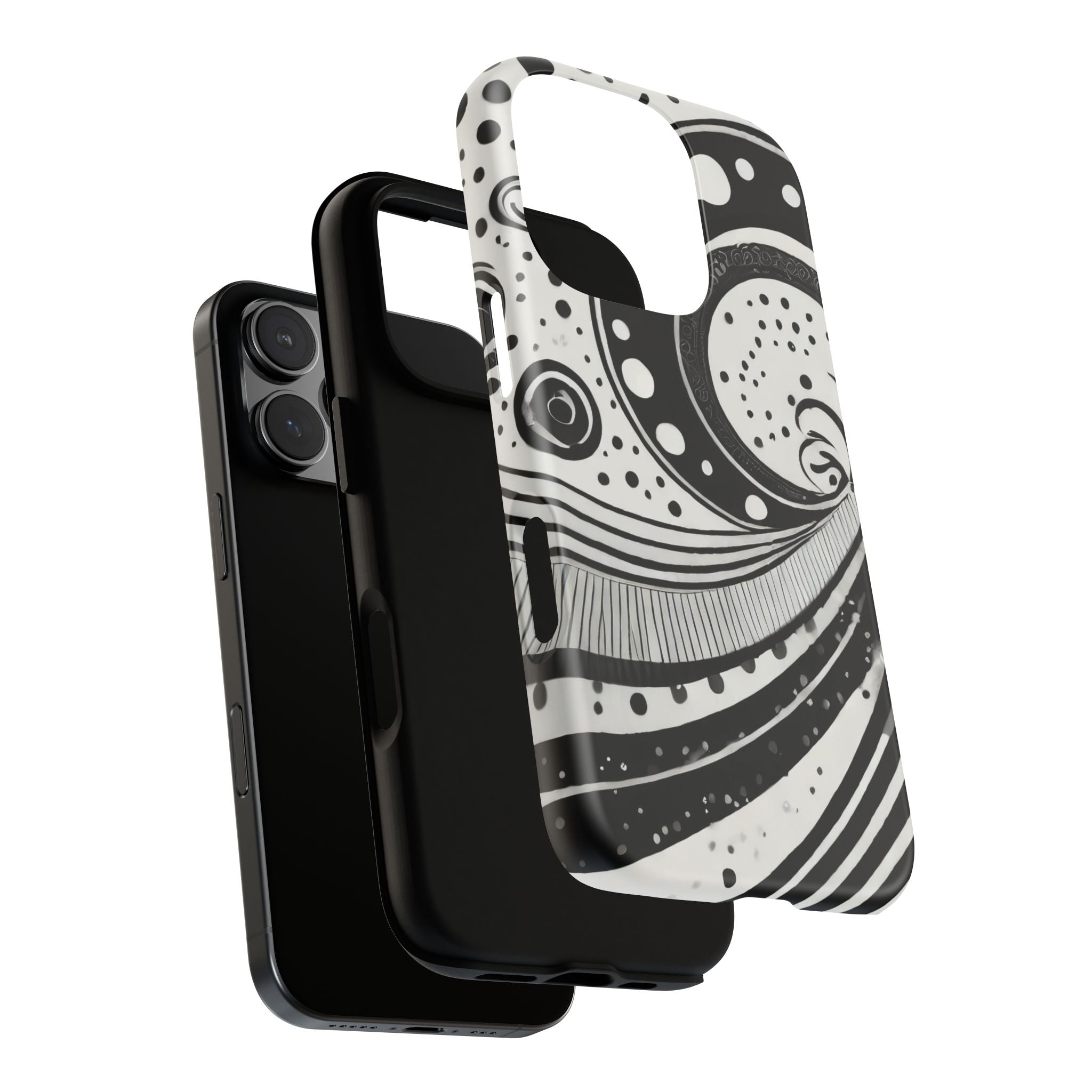 Artistic Black & White Swirl Tough Phone Case