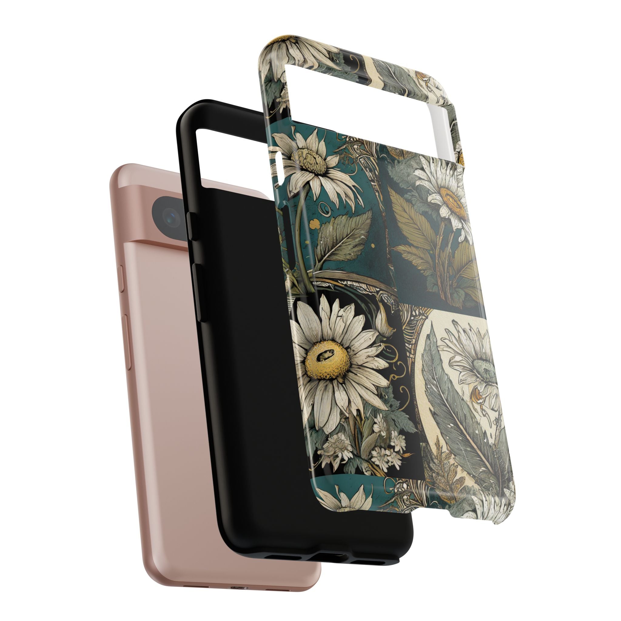 Abstract Teal Daisy Tough Phone Case