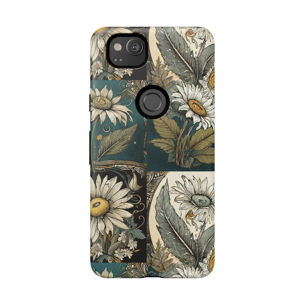 Abstract Teal Daisy Tough Phone Case