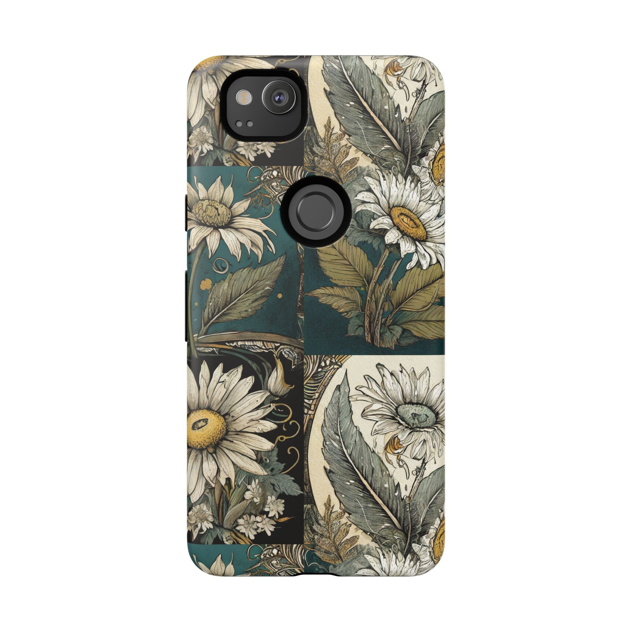 Abstract Teal Daisy Tough Phone Case