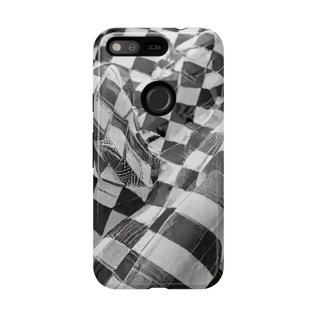 Abstract Checker Print Tough Phone Case