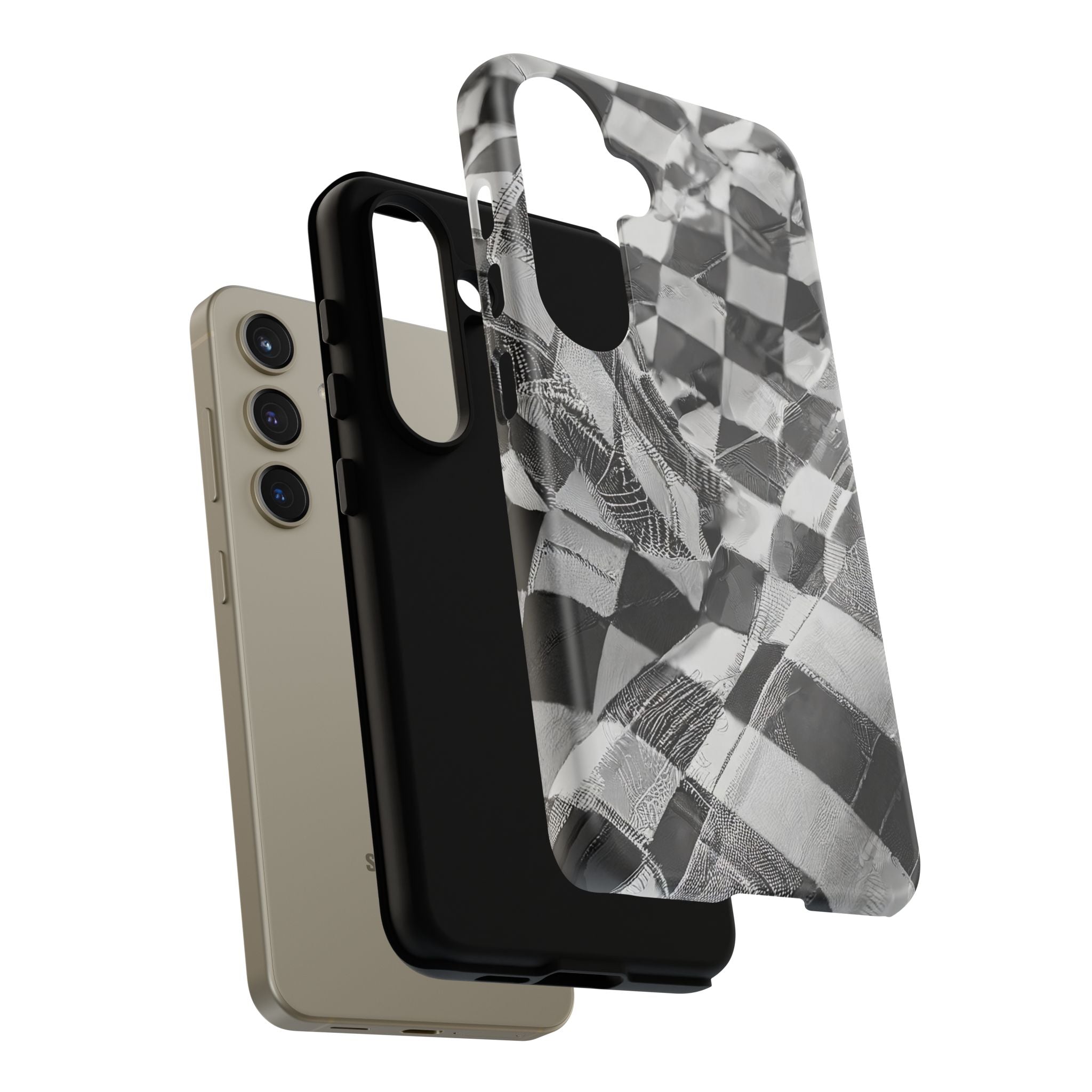 Abstract Checker Print Tough Phone Case