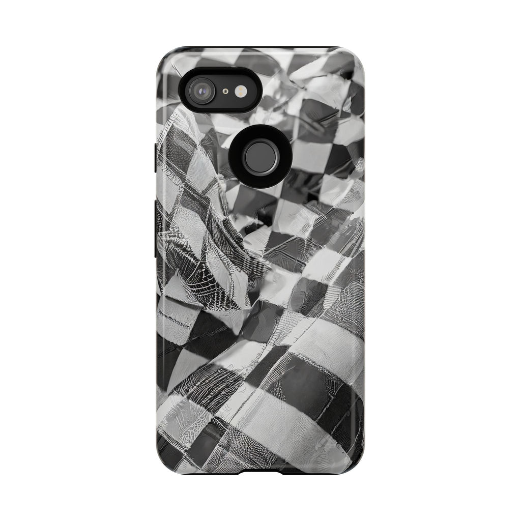 Abstract Checker Print Tough Phone Case