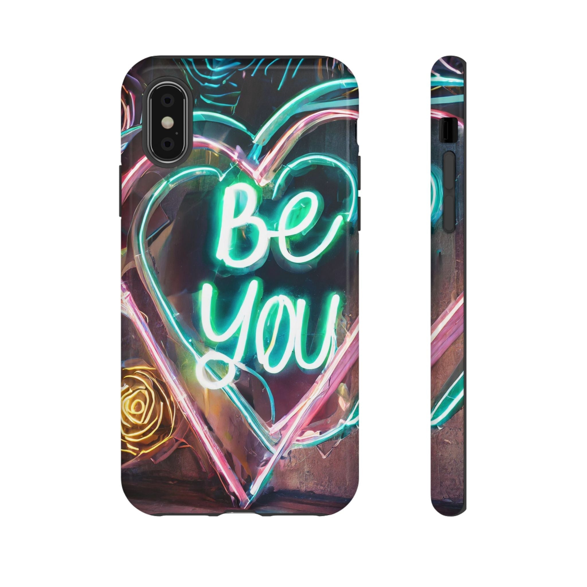 Be You Colorful Neon Heart Tough Phone Case