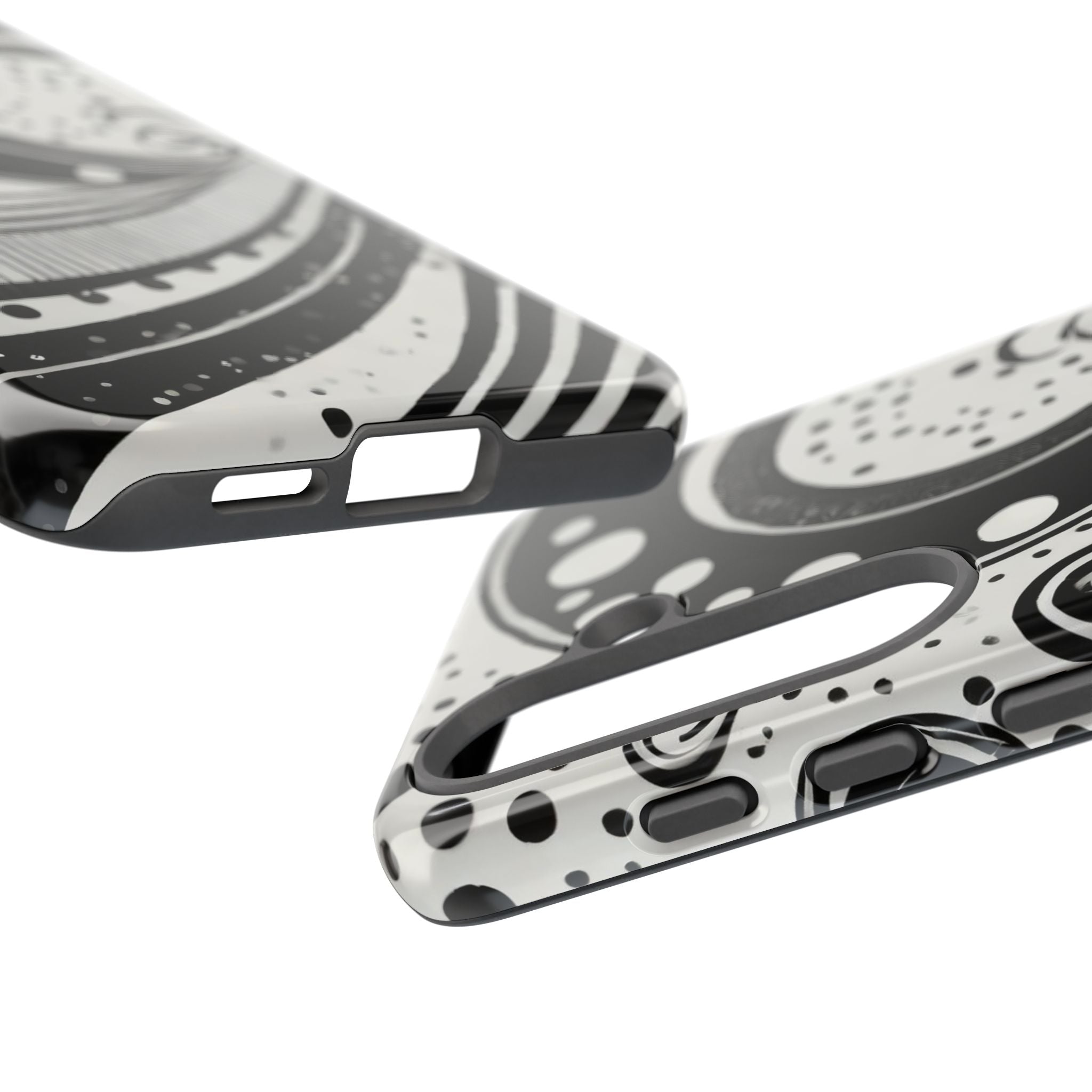 Artistic Black & White Swirl Tough Phone Case