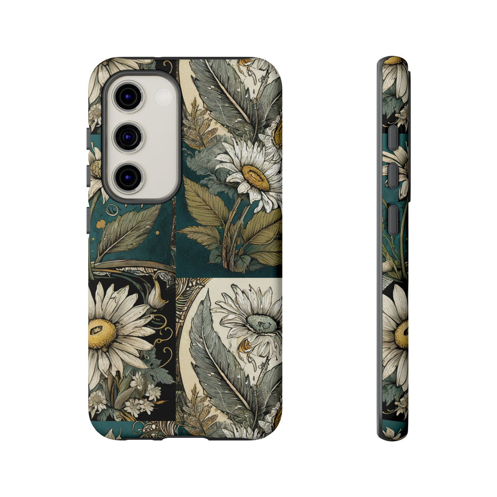 Abstract Teal Daisy Tough Phone Case