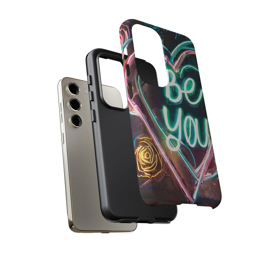 Be You Colorful Neon Heart Tough Phone Case