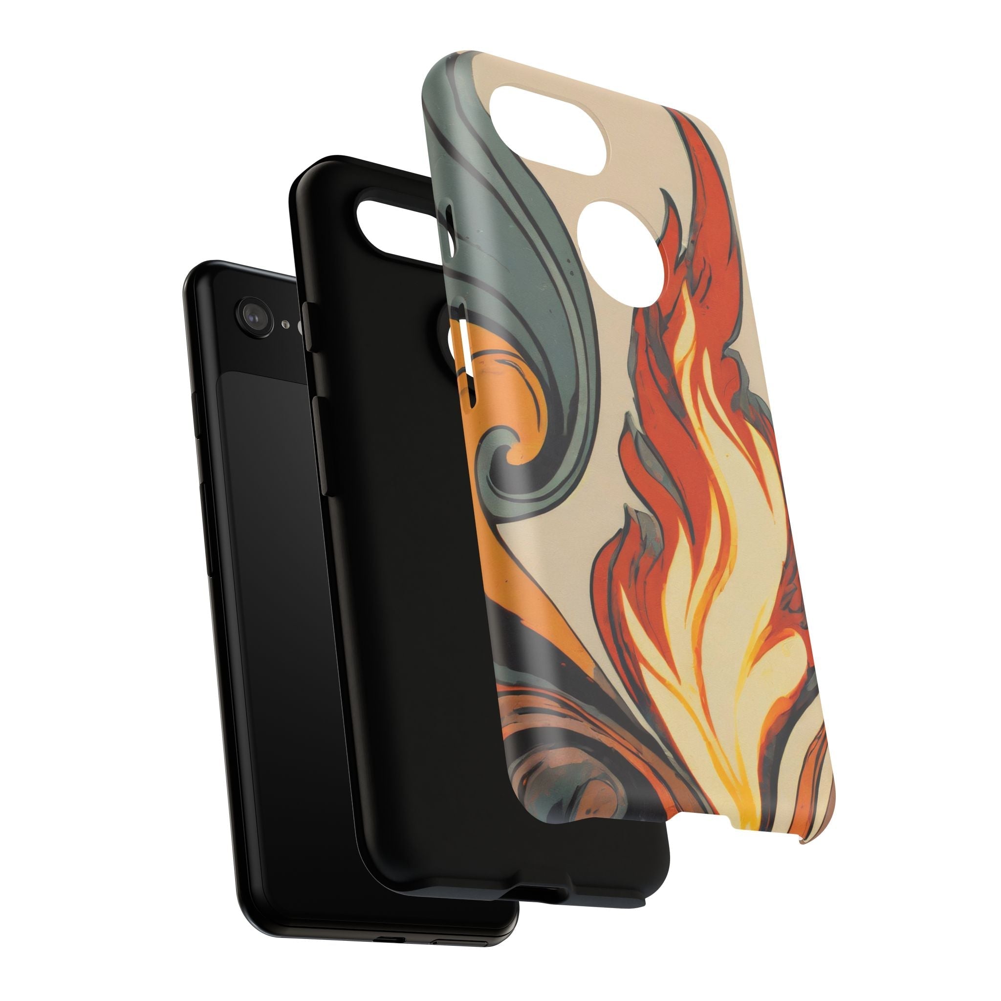 Artistic Flames Abstract Tough Phone Case