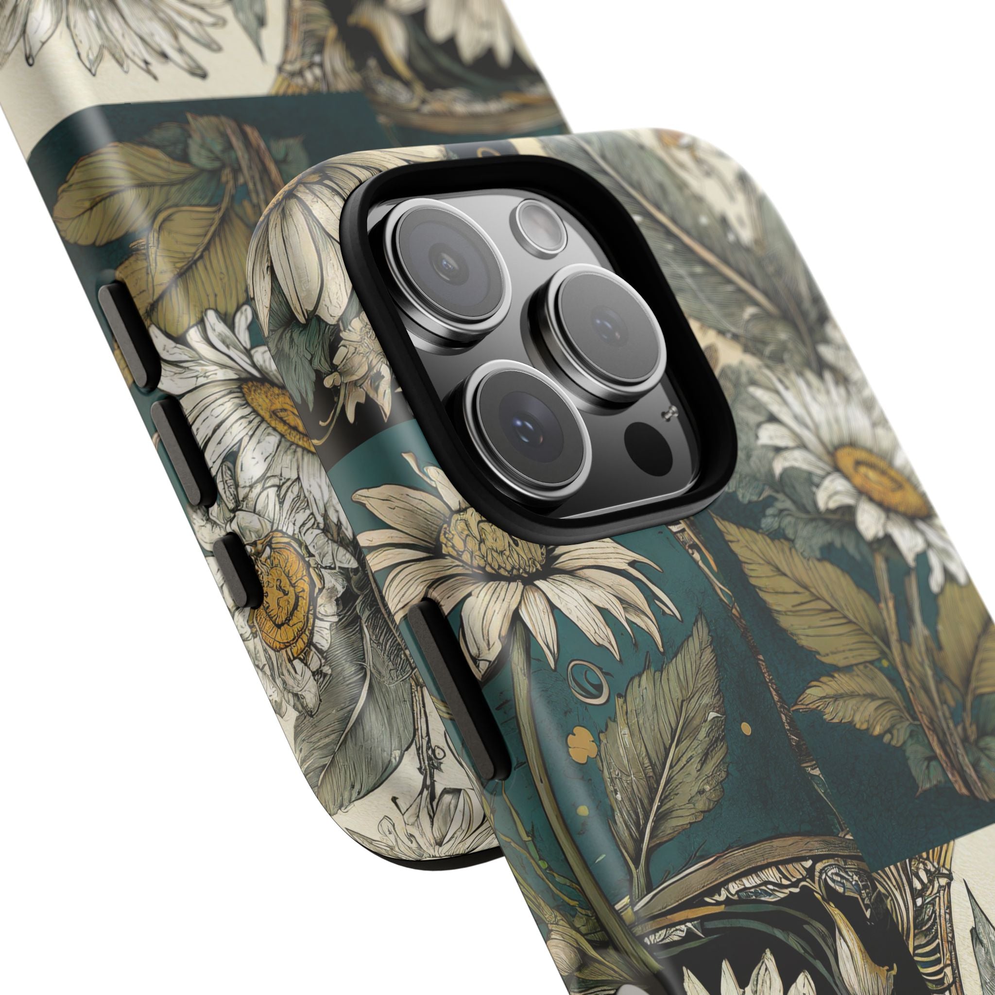 Abstract Teal Daisy Tough Phone Case